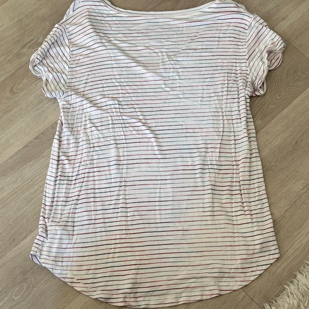 American Eagle Outfitters Soft&Sexy Striped V-Neck Tee - Picture 3 of 3